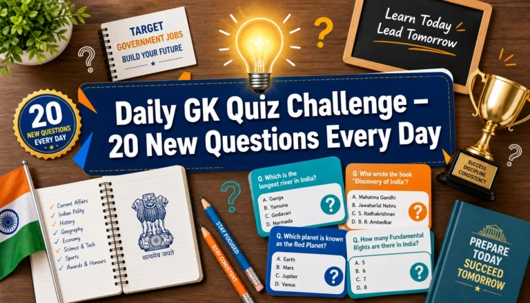 Daily GK Quiz Challenge: Test Your Knowledge with 20 New Questions Every Day